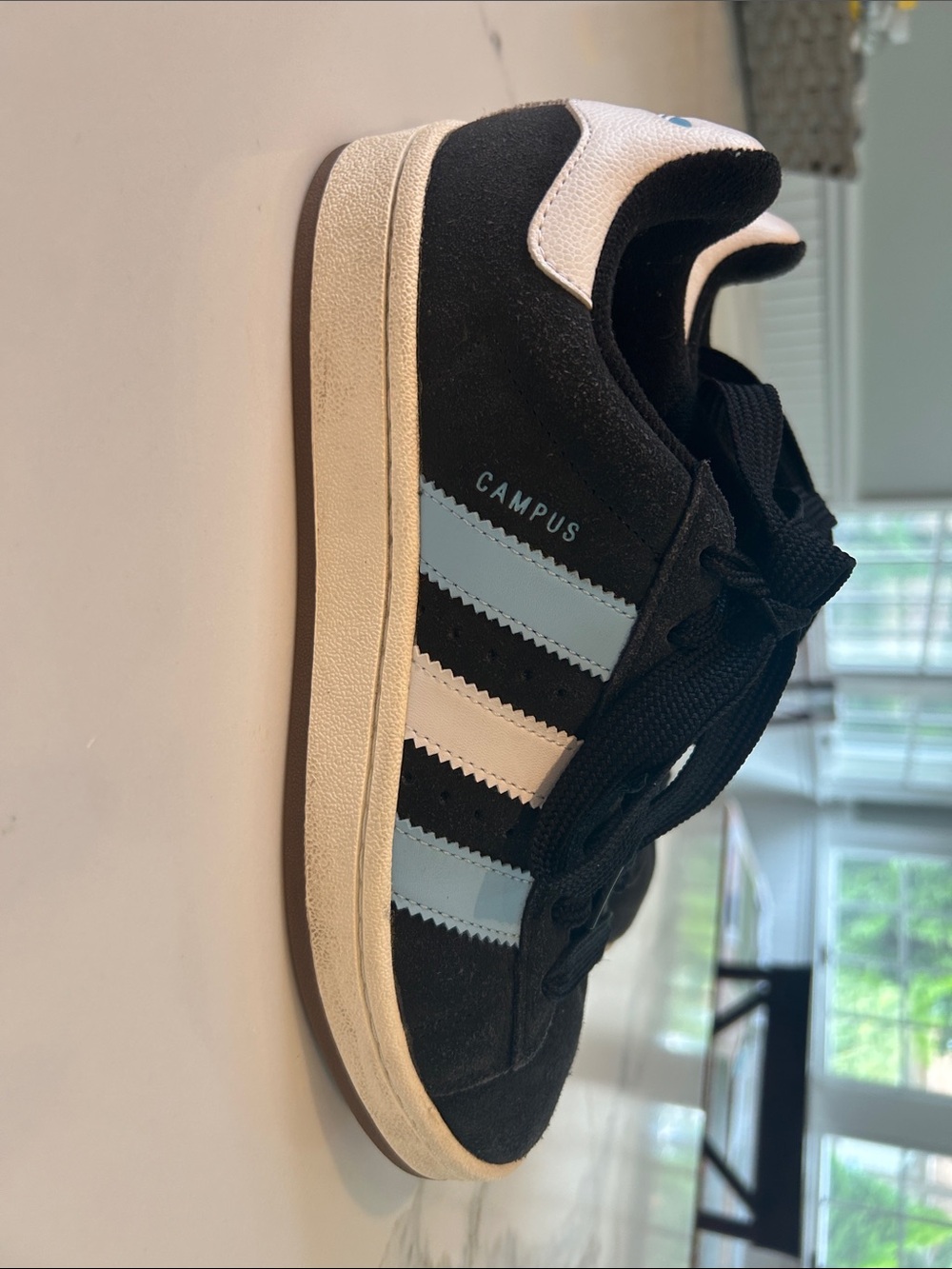 adidas Campus Black with Light Blue & White Stripes Women’s Sneakers